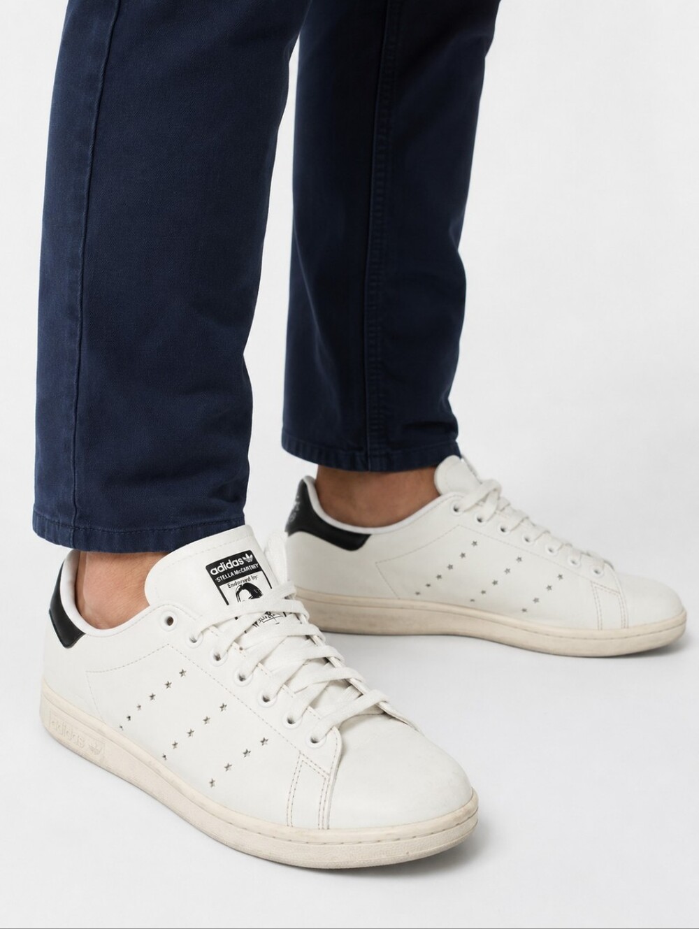 Adidas by Stella McCartney Stan Smith White Leather Star Sneakers Men's Size 5.5
